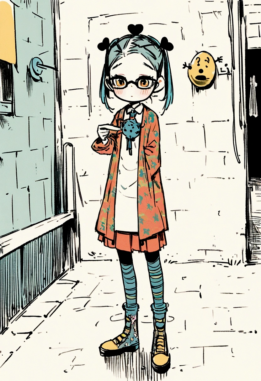 猫と一緒にcute, Standing on a quiet street,cute全画面グラフィティ アート,Rough line drawing by. Graffiti and Keith Haring, Little Blue, Stickman, like々Shii, cute, Personification, ,sketch, Sharpie illustration, MBE-Illustration, Bold Line, Grunge Beauty Style, Mixed Pattern, Installing Text and Emojis,32 thousand.
