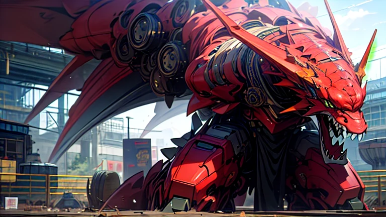 masterpiece、Highest quality、high resolution、8K、Giant dragon robot、battle