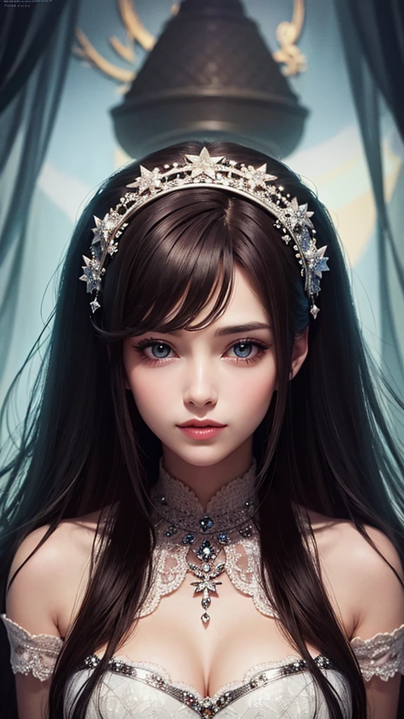 Super high quality beauty'face, 19 years old, long hair, Soft light in a beautiful studio, vivid details, beautiful background, octane rendering, 8K, highest quality, masterpiece, An illustration, Very determined and beautiful, very detailed, cg, unity , wallpaper, (realistic, photo-realistic: 1.37), wonderful, finely, mastery, highest quality, official art, very detailed cg 8K wallpaper, whole body, sitting、turtleneck sweater、big breasts、High-waisted leather miniskirt、