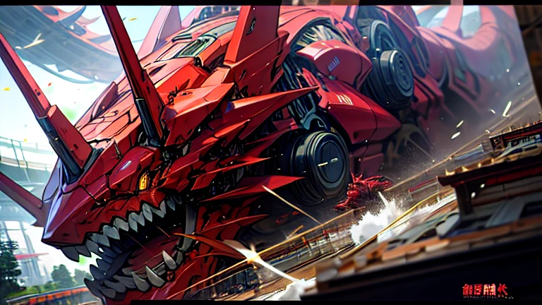masterpiece、Highest quality、high resolution、8K、Giant dragon robot、battle