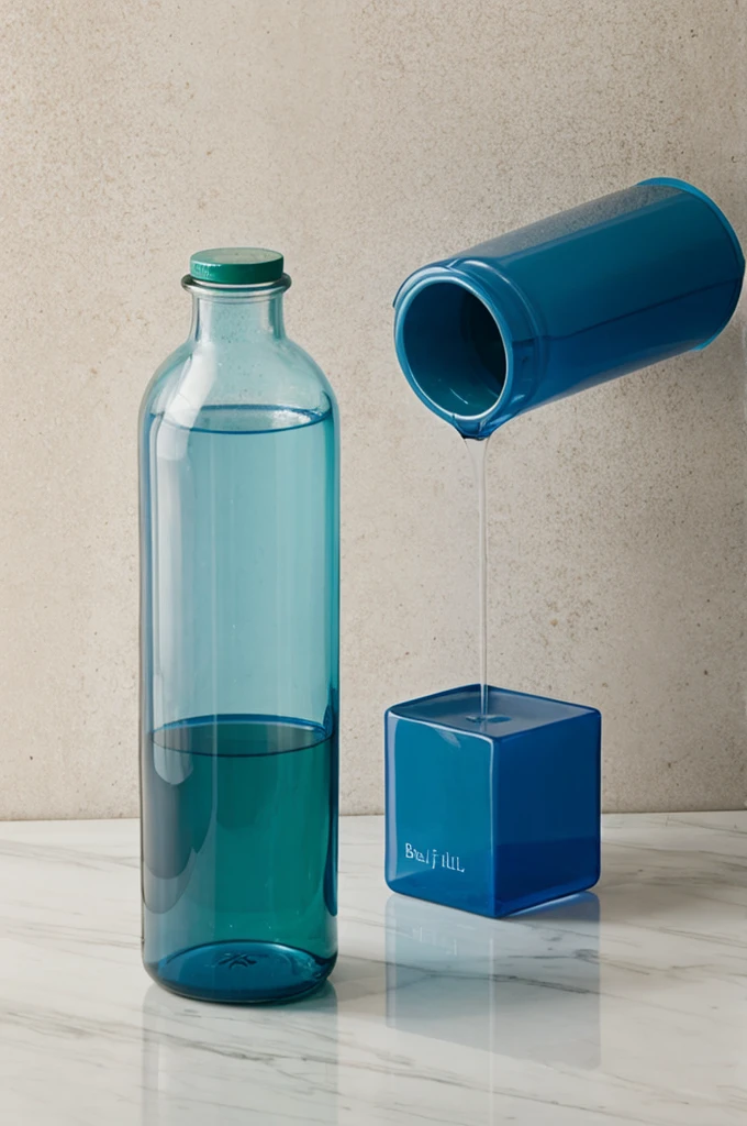 blue bottle/green