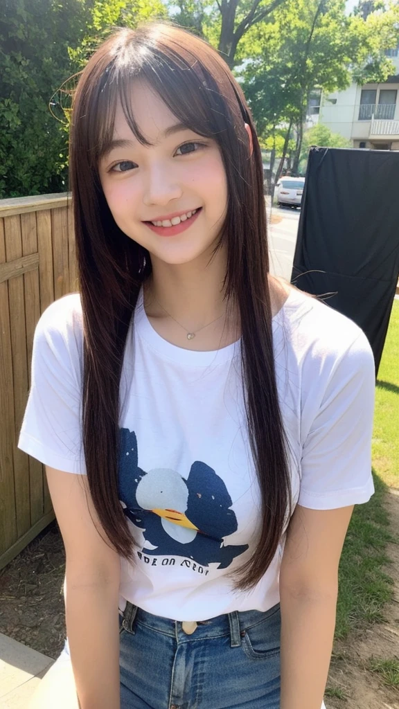cute、young woman、Random Hair、smile、Chest、Cosplay、event、Beauty、sex appeal、summer、T-Shirts、moderate、