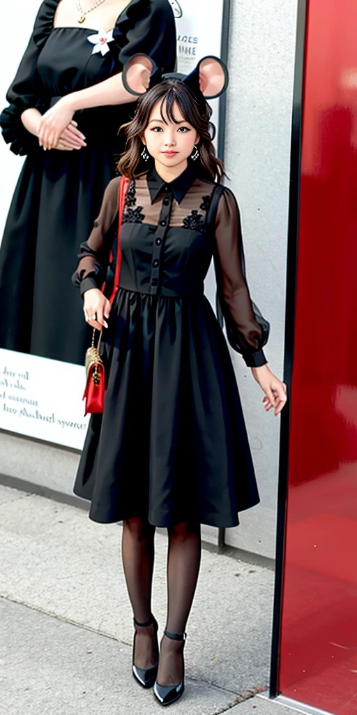 Mouse in black dress 