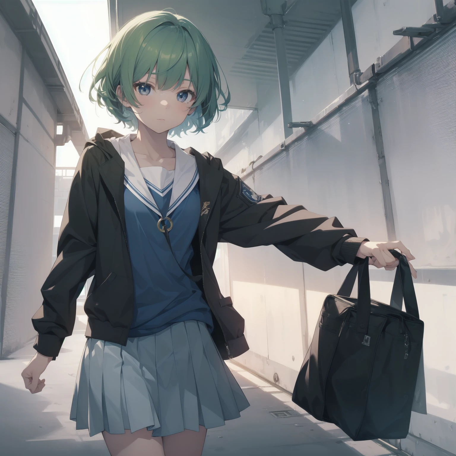 ultra-absurdres-Top quality by artist God, ultra-detailed, high resolution, anime moe artstyle, best anime 8k konachan wallpaper, pixiv contest winner, pool:2810, perfect anatomy,break, 1girl, (Please draw a girl walking sleepily to school alone. )break,(Solo,little female, 13-year-old:1.3),Full limbs, complete fingers,a junior high school student, (very short hair), short cut, flat chest, , small butt, small black eyes, beautiful detailed eyes, well-proportioned iris and pupils, expressive eyes, highres detailed hair, soft expression, salor school_uniform, sailor collar, serahuku, bow, pleated skirt,(Detailed Lighting), (Detailed background), in the School commute route. break,super detailed skin, Best cinematic lighting powered by famous artist, 8k,beauty illustration,photoshop_(medium),very aesthetic,break,((artist:saiguchi_otoufu )), artist:clamp ,artist:carnelian ,artist:kantoku ,
