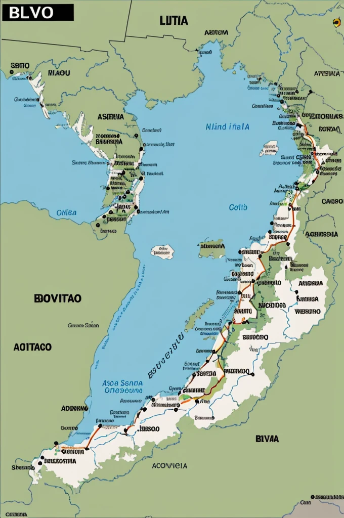 Draw the map of Bolivia