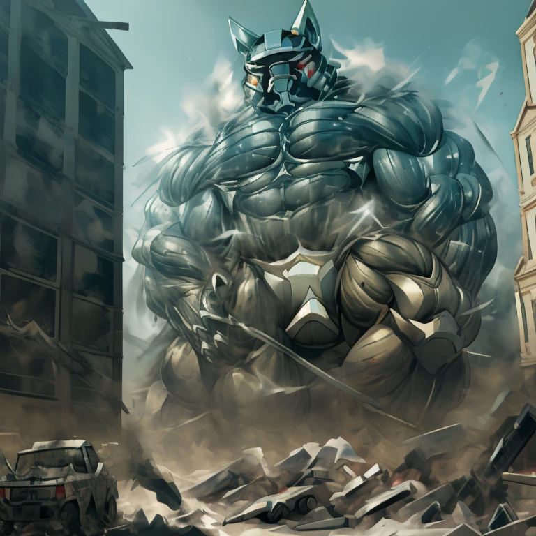 (masterpiece. official art. 8k. best quality. detailed full body. full body.)
(situation 1 : dominating LUCARIO. gigantic titan is destroying a city.)

(Additional details 1: wearing a full-face helmet. helmet is jet black. The color of NANOSUIT is jet black. high-tech bio-mecha armor. real texture material. whole body shines like metal. Wearing cyberpunk mecha. emphasizes the muscles. suit fully made of metal. intricate armor. Robotic suit. suit fully made of metal. NANOSUIT with the same design as LUCARIO.). (Lucario has 5 toes.)

(Additional details 2: (Detailed head. Detailed Body. Detailed abs. gigantic muscles. HYPER MUSCLES. Gigachad Muscular. big muscle. pecs. triceps. traps. unusually developed muscular body. body full of huge muscles. showing off muscles. pectorales enormes. Exaggeratedly huge muscles. huge muscles. long legs.).

(Additional details 3: nj5furry, Spread wings. It has wings. black have big wings. The claws are sharp. Sharp teeth.5 toes.).  (Additional details 4: black color hyper penis. hyper black penis. big penis) (Additional details 5 : Spraying hyper cum up everywhere into the sky from his erect penis. wide spray of cum, covered in cum, cum splashing in front of camera, bukkake, earth is under a thick later of cum.) He is laughing defiantly. The penis is integrated into the armor.