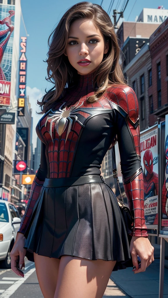 Lindsey Fonseca、マーベルコミックの映画Poster、so beautiful、Movies about Spider-Man、sexy、whole body、Wearing a skirt、Premiere Date、Poster、belly buttonを突き出す、new york、She's wearing a ripped Spiderman suit、The suit is torn、Wearing a skirt、Red and black color scheme、dynamic、masterpiece、Highest quality、Super detailed、Very detailed、Delicate and beautiful shine、Ultra-high resolution、Cinematic、break、breakドロップ、(Torn clothes:1.5)、(Wet clothes:1.4)、Bare shoulders、Real Rain、Wet Hair、belly button、Exposed Skin、sexyな肩を披露