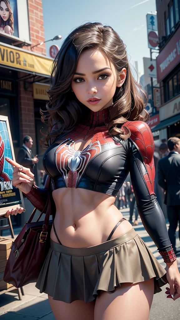 Lindsey Fonseca、マーベルコミックの映画Poster、so beautiful、Movies about Spider-Man、sexy、whole body、Wearing a skirt、Premiere Date、Poster、belly buttonを突き出す、new york、She's wearing a ripped Spiderman suit、The suit is torn、Wearing a skirt、Red and black color scheme、dynamic、masterpiece、Highest quality、Super detailed、Very detailed、Delicate and beautiful shine、Ultra-high resolution、Cinematic、break、breakドロップ、(Torn clothes:1.5)、(Wet clothes:1.4)、Bare shoulders、Real Rain、Wet Hair、belly button、Exposed Skin、sexyな肩を披露
