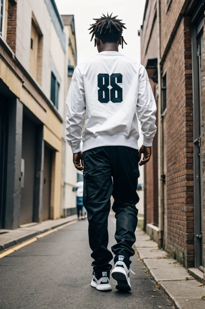 Rapper walking backwards