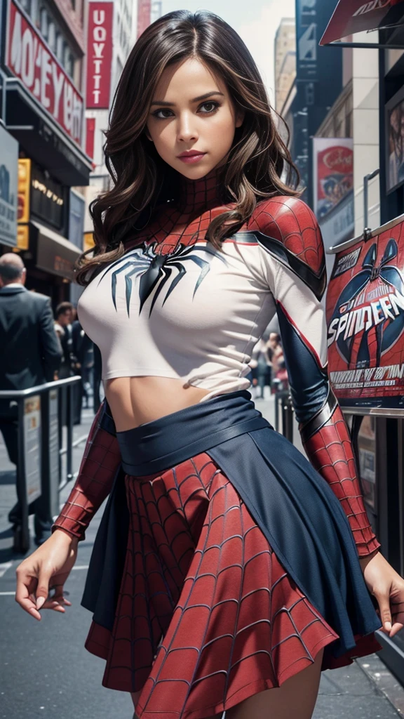 Lindsey Fonseca、マーベルコミックの映画Poster、so beautiful、Movies about Spider-Man、sexy、whole body、Wearing a skirt、Premiere Date、Poster、belly buttonを突き出す、new york、She's wearing a ripped Spiderman suit、The suit is torn、Wearing a skirt、Red and black color scheme、dynamic、masterpiece、Highest quality、Super detailed、Very detailed、Delicate and beautiful shine、Ultra-high resolution、Cinematic、break、breakドロップ、(Torn clothes:1.5)、(Wet clothes:1.4)、Bare shoulders、Real Rain、Wet Hair、belly button、Exposed Skin、sexyな肩を披露