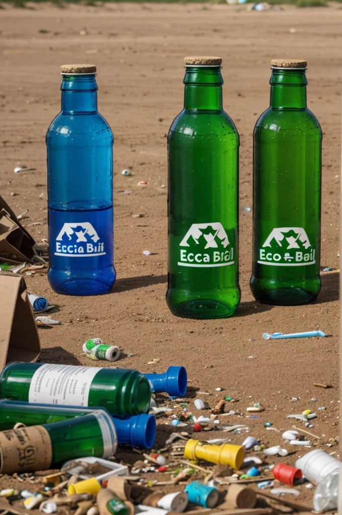 Soda bottles with trash inside (eco-bricks)