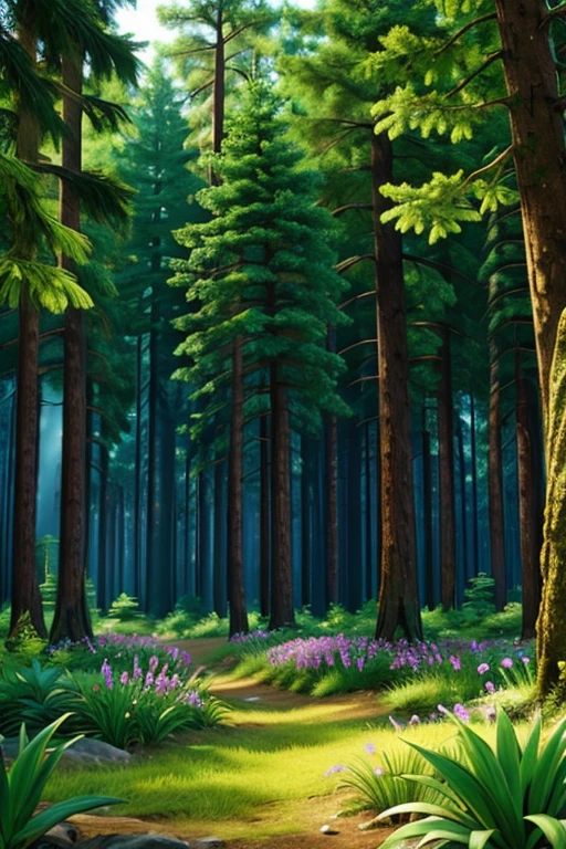 bright plants in the forest