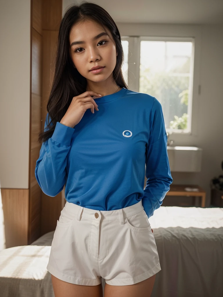 In the time between comfort with charm Thai girl blue long sleeve shirt Keep your posture nice and neat. By conveying the beauty of influencers in the digital age through photography. A nod to the evocative style of Felicia Simion, the photographs, rendered with clarity and depth of color on Provia film and highlighted by the brightness of Hinchel's technique, are a testament to the essence of social media portraits. Today's lively and shiny media --ar 17:32 --s 750 --v 6.0**