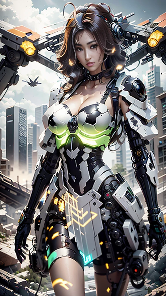 ((Best quality)), ((masterpiece)), (highly detailed:1.3), 3D,Shitu-mecha, beautiful cyberpunk women with her mecha in the ruins of city from a forgoten war, ancient technology,HDR (High Dynamic Range),Ray Tracing,NVIDIA RTX,Super-Resolution,Unreal 5,Subsurface scattering,PBR Texturing,Post-processing,Anisotropic Filtering,Depth-of-field,Maximum clarity and sharpness,Multi-layered textures,Albedo and Specular maps,Surface shading,Accurate simulation of light-material interaction,Perfect proportions,Octane Render,Two-tone lighting,Low ISO,White balance,Rule of thirds,Wide aperature,8K RAW,Efficient Sub-Pixel,sub-pixel convolution,luminescent particles,light scattering,Tyndall effect