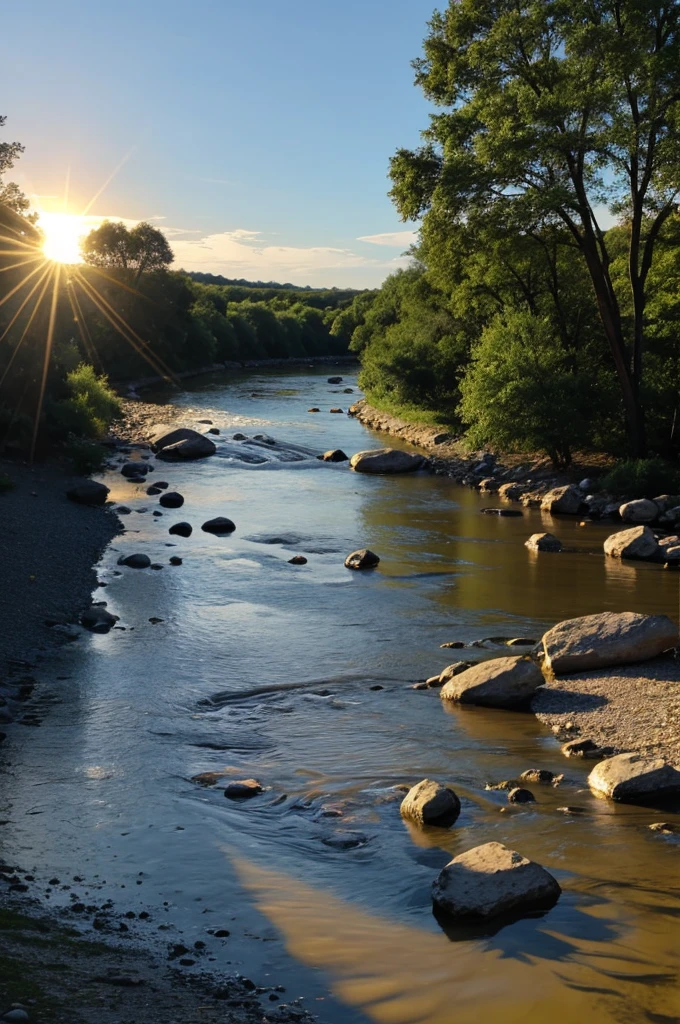 Show sun and river