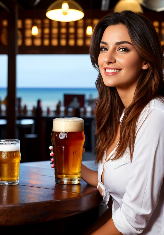 woman in a tapa blanca and jeans apoyadar sosteniendo un vaso de beer frente a un hombre, in a bar, in a bar, Gente bebiendo beer, beber at the bar, Sentado in a bar, Sitting at the bar, in a pub, sosteniendo beer, beber una beer, Sentarse solo in a bar, sosteniendo una beer, beber beer, at the bar, Beautiful woman, beer,is on the beach, 🐎🍑