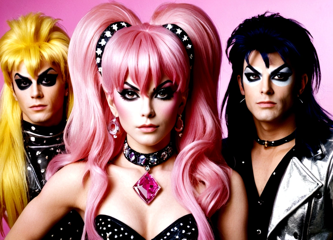 Jem. Jem is excitement. Ooh! Jem! Jem is adventure. Ooh! Glamour and glitter, Fashion and fame. Jem. Jem is truly outrageous, Truly, truly, truly outrageous. Woah! Jem! The music's contagious, outrageous! Jem is my name, No one else is the same! Jem is my name! But we're The Misfits, Our songs are better! We are The Misfits, The Misfits, And we're gonna get her! Jem! The music's contagious, outrageous! Jem is my name, No one else is the same! Jem is my name! Jem!