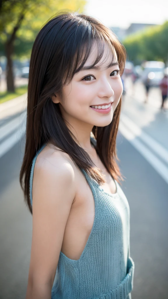 1人、Happiness、a smile、(In the street:1.2)、((Transaction service:1.2))、Night、Raw photography、(Photorealsitic:1.37、realisitic)、High Definition CG Integrated 8K Wallpapers、Viewer's Perspective、(((Straight)from the front side)))、(HQ Skin:1.8、shiny skins)、8K UHD、Digital SLR、Soft lighting、hightquality、Film grain、FUJI XT3、((The upper part of the body:1.6))、doress、lifelike face、Pick-up、Associate of the president、President's Secretary