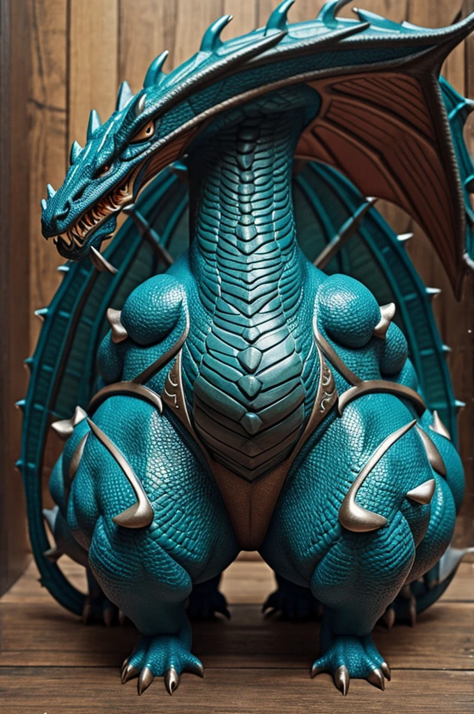 Make a chubby muscular dragon with a vagina