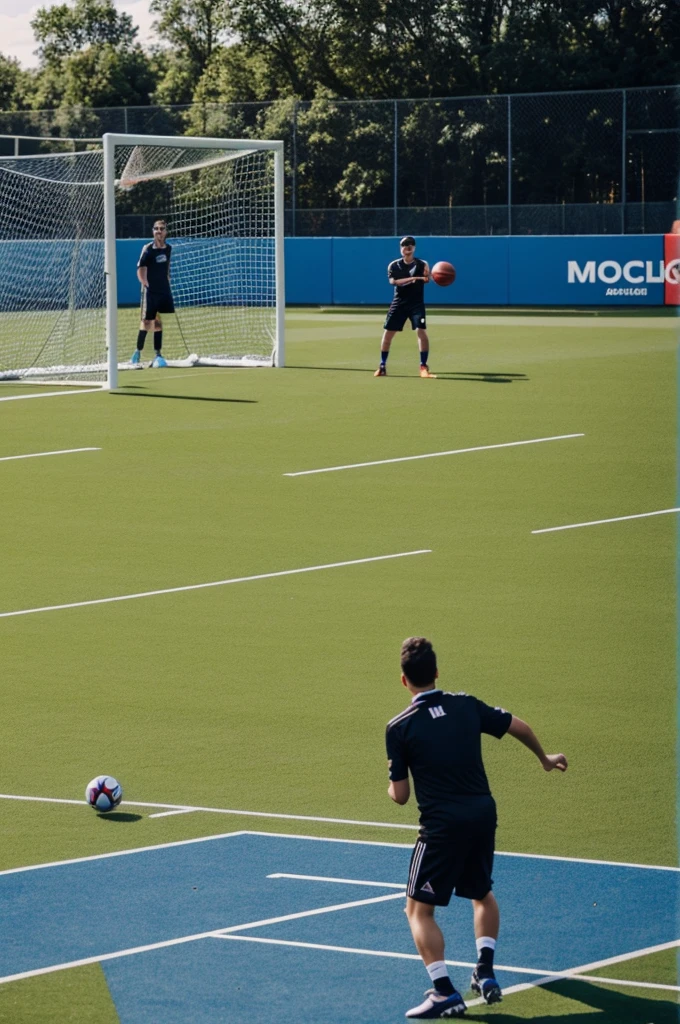 Person shooting ball at goal