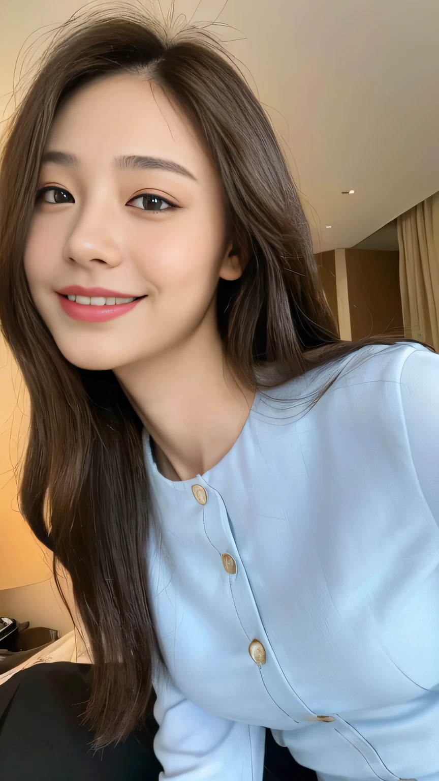 seed:2020674263.((Full body angle:1.1)).((Highest quality, 8K, masterpiece:1.3)), ((from below:1.1)).concentrated:1.2, Perfect body beauty:1.4, Hips:1.2, ((Delicate Hair)), (Colorful button-through crop shirt :1.1) , ((Highest quality、8k、masterpiece:1.3))、1 Girl、A sloppy smile、Esbian all over、Slim face、Big Boobs、Beautiful woman、(Dark Brown Hair)、Long Hair、1、Flickering Valley、Detailed eyes、double eyelid、Blurred Background、超Slim face、Smile、Looking down、stroll、