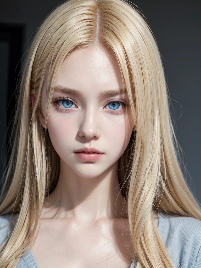 A tall man character, offwhite, vampyre, bonitas, with a more feminine shaped body, blue color eyes, blondie hair, blonde eyebrow, with an innocent and cute face. Estilo2D manhwa. 