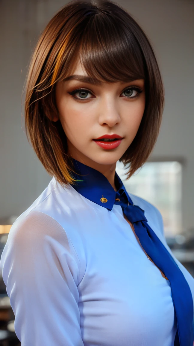 8K, Best Quality, 1girl, (Skindentation), night time, (Dark), Clear background in the room, (people), beautiful bangs, Gorgeous,, (Clothing and uniforms:1.3),soft-lighting, Attractive, Dark room, (mouth closed:1.2, Beautiful eyes, A detailed eye, detailed iris, Beautiful lips, beautiful nose, beatiful face),(Primary colors:1.5)