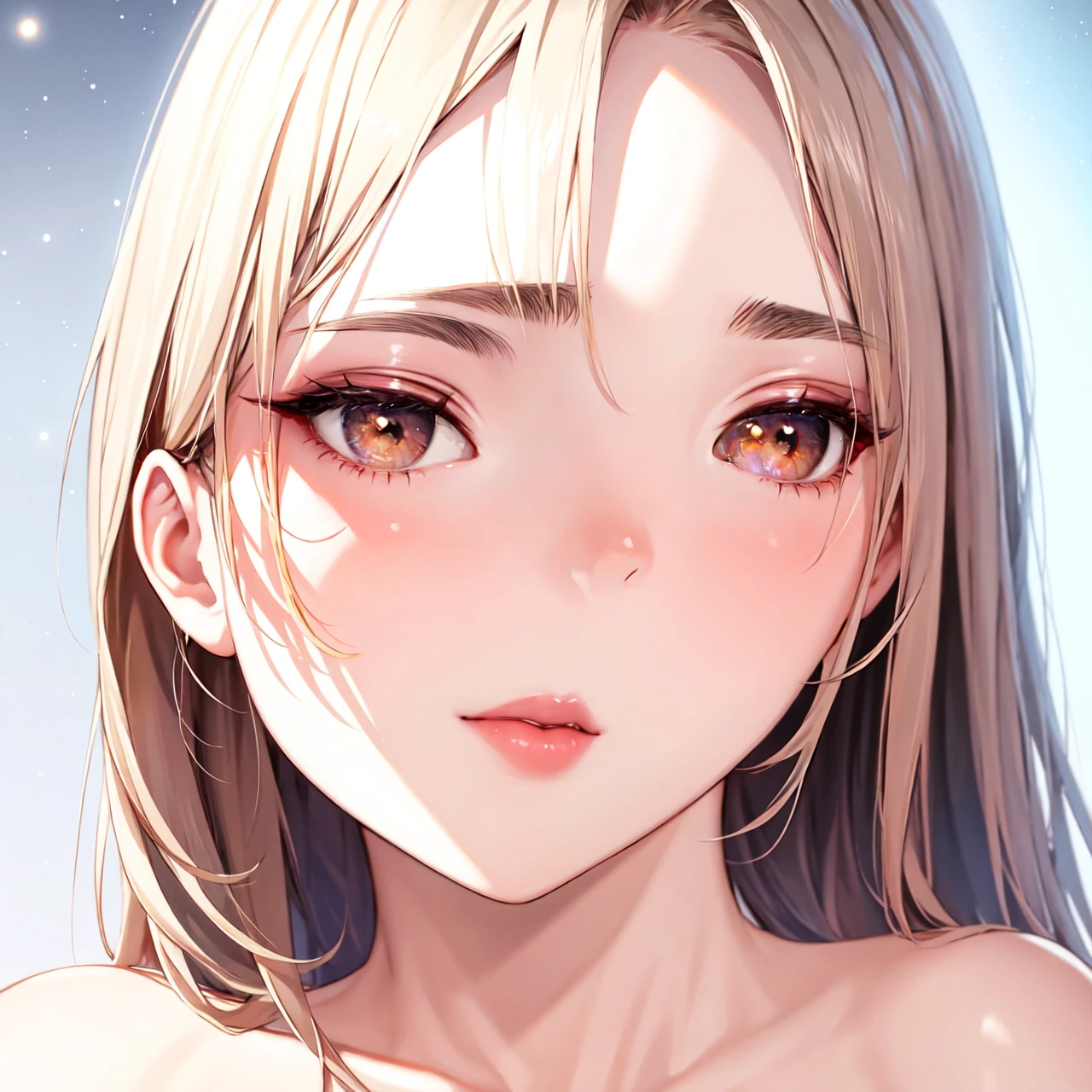 1girl, beautiful face, ((white eyes)), sexy pose, Red moon in the background, stars, space, (lightroom:1.13), soft light, (natural skin texture:1.2), (hyperrealism:1.2), sharp focus, focused,[[realistic]]