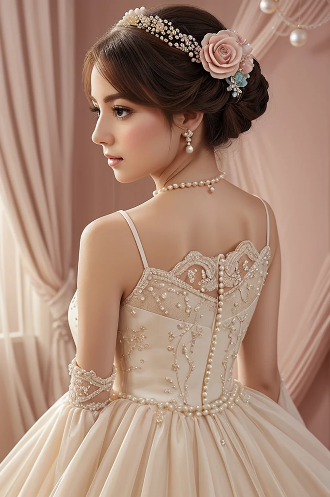 A captivating 3D profile picture featuring the name "Janette Dyet" artfully crafted with exquisite elegance and sophistication. The name is written in pastel hues, adorned with a delightful blend of flowers and heart-shaped accents that exude a romantic and whimsical atmosphere. A string of pearls drapes around the name, adding a touch of class and refinement. The design is set against a soft, dreamy background that seamlessly harmonizes with the overall aesthetic, culminating in a timeless and graceful visual masterpiece.