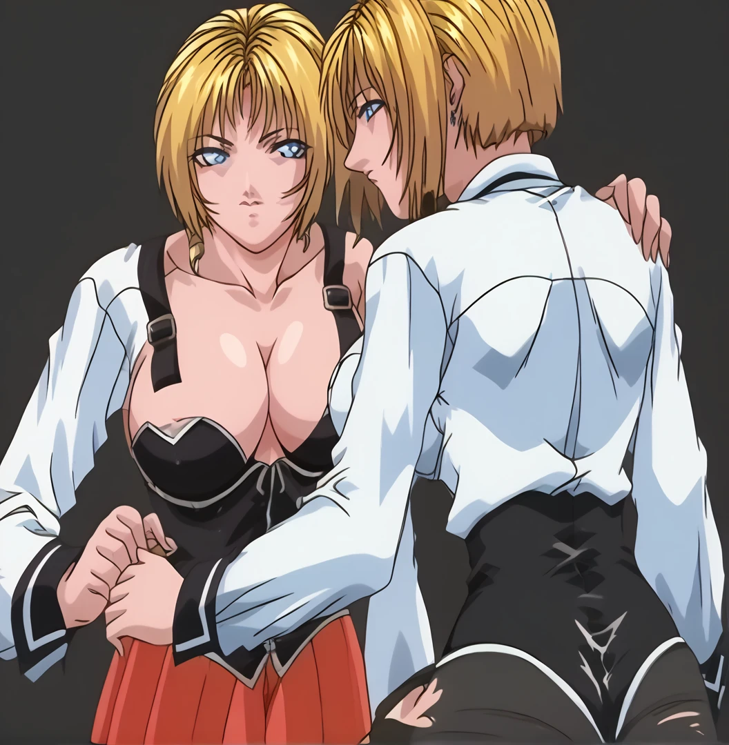 (Young clean ???? 21 year old futanari with torn clothes),(Holding 1 girl ??????????? and talking in her ear),1girl with prancing ???, futanari picking up girl in lap, 1girl wearing mini white skirt, 40k, photography, masterpiece, best quality, dark gray background, (1girl blue eyes and blonde hair ?????????????, ???? body), big ??? full ???????, (mini ???? swinging skirt round: 1.3), (white plunging ??????????: 1.3),futanari leaning against her ??????????? picking her up, grabbing her ???. sensual scene, ????,