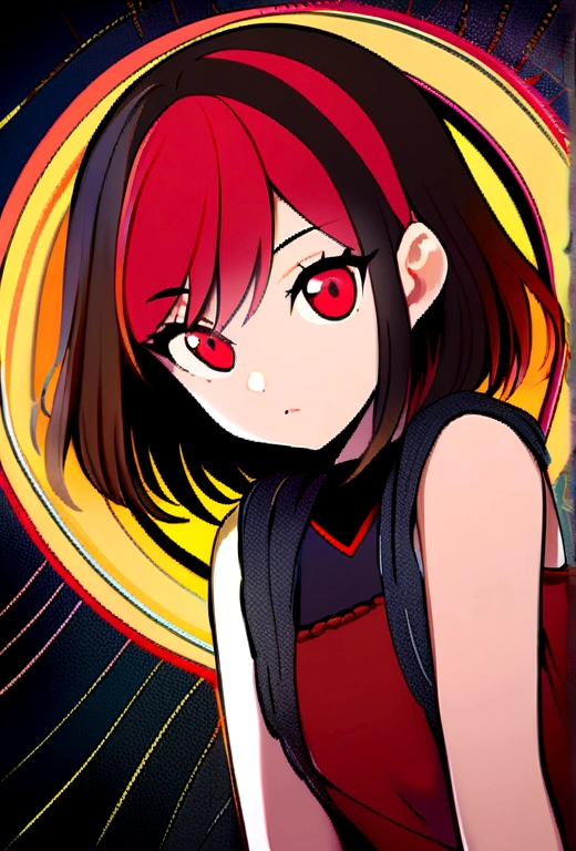1 woman with short red hair. 1 6 year old girl with long red and black hair.