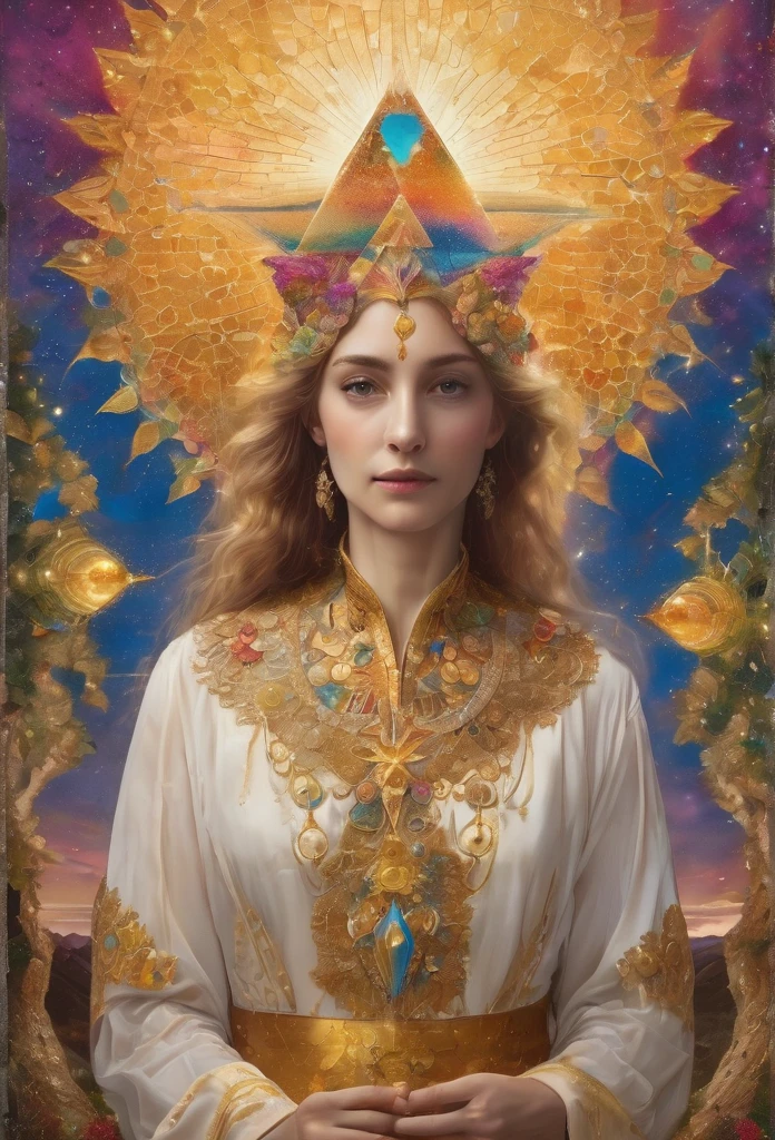 Aguila real, in the center of the image , lenormand oracle,Beautiful line art photo,Use gold strokes and rainbow paint,Golden Maiden,the golden ratio,Melted wax,Visible brush strokes,surrounded by crystal spheres,3D Mosaic Wireframe,neuroimaging,neurons,colours,California,intense emotion,Oil on canvas,Thick strokes,insanely details,8k ultra high definition,tmasterpiece,art stations,ultra-realistic realism,