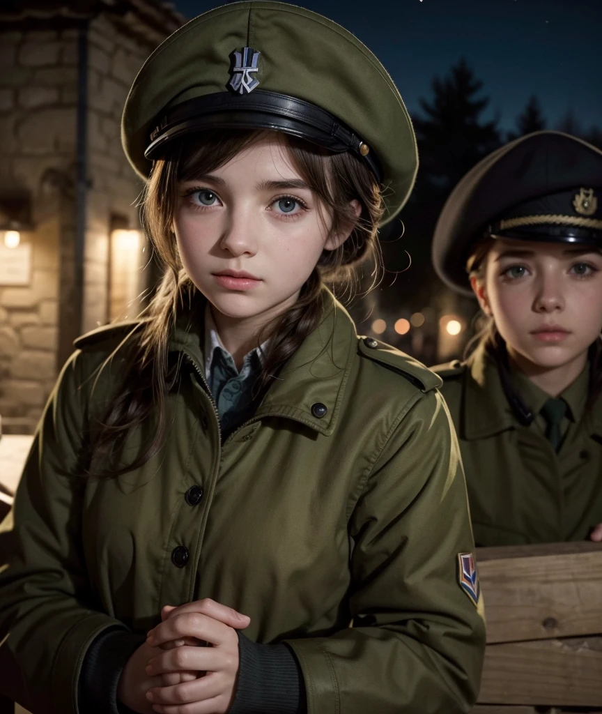 Umthe young french girl cuidando de um piloto aliado ferido em um campo durante a Segunda Guerra Mundial.A French village occupied by Nazis in 1943, with the French Resistance preparing in secret.marie, the young french girl, crossing enemy lines at night to warn the Resistance.A French Resistance group receiving crucial information from a brave young woman.A vital battle during World War II, with the French Resistance highlighted.The recovered Allied pilot, with a war scene in the background, agradecendo à jovem marie.""A French village celebrating victory after an act of bravery by one of its residents.A expressão determinada de marie enquanto ela se esconde dos soldados nazistas.