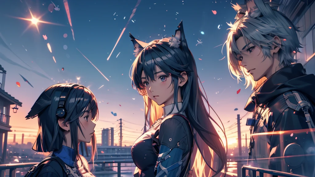 Woman wearing headphones, Anime Style 4 k, anime wallpaper 4k, anime wallpaper 4k, 4k anime wallpaper, anime art wallpaper 4k, anime art wallpaper 4k, Anime Style. 8K, Anime atmosphere, , Ultra HD Anime Wallpaper, Anime Art Wallpaper 8K, Anime Background,landscape、far away、music