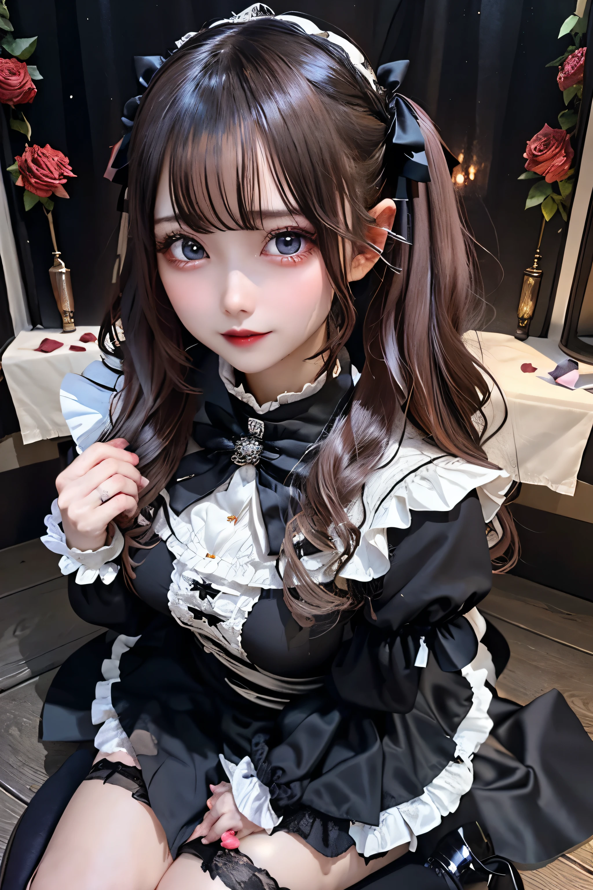 Hard Dark Gothic Makeup、Black dark eyeshadow、sad、Good skin radiance、Dark Gothicメイク、Dark smile、palace、The beauty of fragrance、24-years-old、Expression of intense sexual pleasure、Embarrassed look、Dark Gothic、Highest quality、Expression of sexual pleasure amid suffering、Drunk face、紫のMaid clothes、Mysterious、Noble、The face of someone holding it in the toilet、sexy、Loving smile、Twin tail hair、Right blue eye, Left eye is red、Super tempting pose、Platform Heel Shoes、Heavy makeup、Gothic Lolita clothes、Silver Hair、Long Hair Straight Hair、Cute Gothic Lolita Dress、Beautiful Face、elegant features、Attractive face、Stained glass is the background、Chest glistening with sweat、The room is dark、goth long dress、Bell Sleeves、Wizard Sleeve、Decadent look、Sexually excited expression、Glossy thighs wet with water、Thighs that are wet and shiny with oil、Background of a room full of roses、sad expression、Rose Maiden、The embroidery is pink、The dress has pink embroidery.、Thigh-high socks、Knee-high socks、Gentle expression、Dark black eyeshadow、Stained glass and rose background、thighs are a little thin、Female Duo、Female couple、dark church background、Stained glass、Black metal world、Dark Castle、Dark Room、Slender body、gothic long dress、Victorian dress、Small breasts、Hold the wine in your right hand、Hold the lantern in your left hand、pantyhose、Sit on the bed、The bed is covered with roses、Lying in bed、Her thighs are shining with sweat、My body is wet and shiny、Lots of glitter on the thighs、sweating、My thighs are sticky from sweating、Sweat glistening on my thighs, The whole body is sweaty and shiny、I sweated a lot.、My thighs are sweaty、My thighs are wet、My thighs are shining with sweat、A lot of sweat glistening all over the body、Slender body、