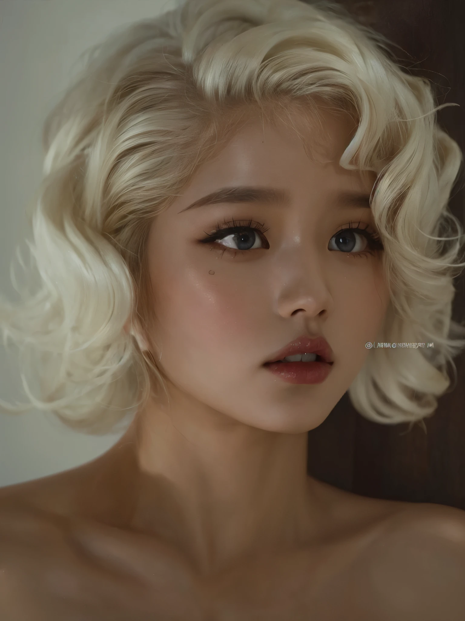 Wonyoung do IVE face, photo realist, ultra HD, 8K, big and juicy lips