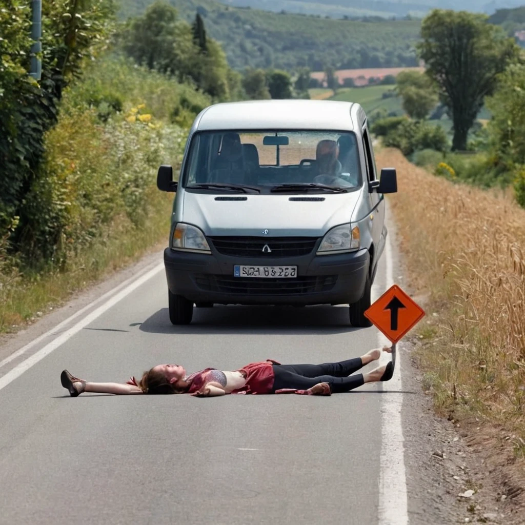 A woman driving her car in the countryside of her city and is hit by a truck and ends up dying