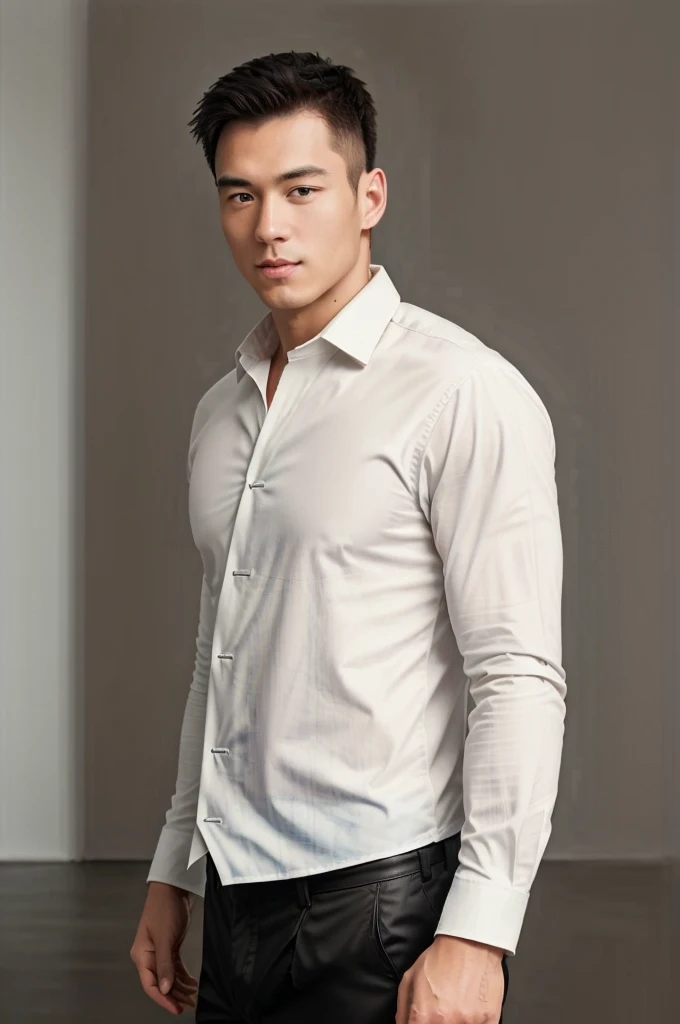 1man,
a 30 y.o muscular male wearing long-sleeve white shirt and tie, wearing leather shoes, full body,
soft lighting,
masterpiece, best quality, 8k uhd, dslr, film grain, Fujifilm XT3 photorealistic painting art by midjourney and greg rutkowski