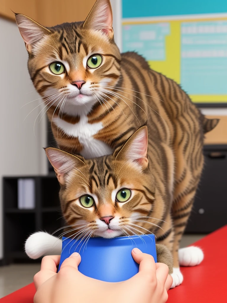 create a cat as if it were a crying student who pooped his pants in class