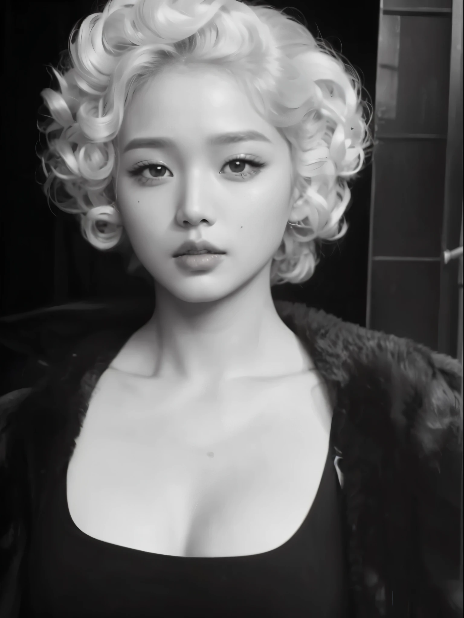 Wonyoung do IVE face, photo realist, ultra HD, 8K, big and juicy lips