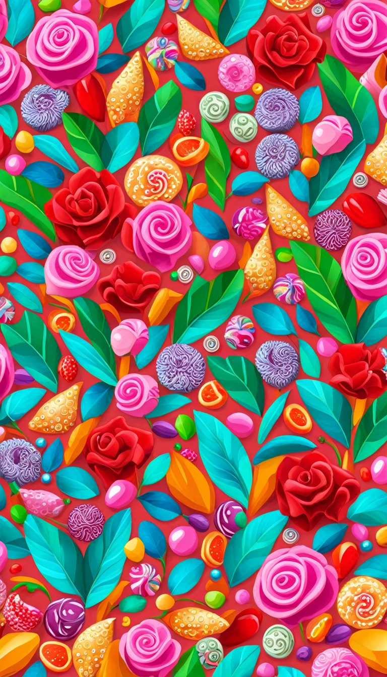 Seas of ((Colorful PEACOCK FEATHER)) (ALOT OF CANDY) In the ((((PINK BACKGROUND)))) — ocean breeze, sun-bleached driftwood, and a touch of salty sea air. ((GOLDEN stars)) colorful BERRIES, ((WHITE SWEET)) jewels, ((COLORFUL butterfly)), ((GREEN LEAFY FLORA)), (strawberry), BLUE rose, cherry || (embroidery) seamless pattern, fruit, butterfly, diamond, pearls, Best quality, masterpiece, ultra high res, (photo realistic:1.4), surrealism, dream-like, ((abstract art)), vector arts, ((ROSE JEWEL)) a close up of a CANDY pattern, CANDY wallpaper, ornate CANDY, CANDY pattern, CANDY explosion, CANDY! intricate, CANDY JEWELs colorful, chinoiserie pattern, VECTOR wallpaper, CANDY renewal, with colorful JEWELs and plants, CANDY dream, garden JEWELs pattern, CANDY patterned skin, CANDY design, CANDY motives, boho CANDY vines, (8k, RAW photo, best quality, masterpiece:1.2, Sharp image, vector) In the ((((BLUE BACKGROUND))))
