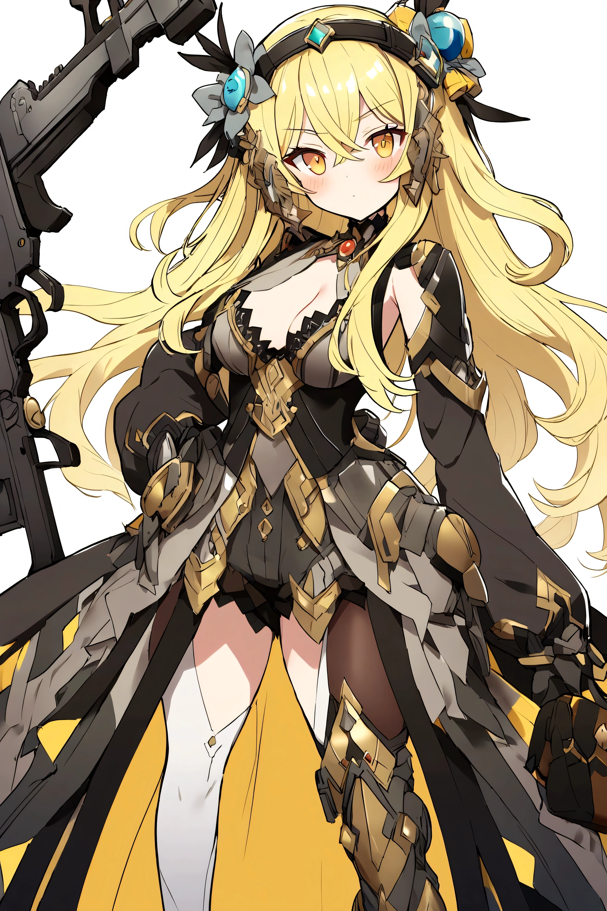 Yellow hair girl with lascar gun like layla mlbb game