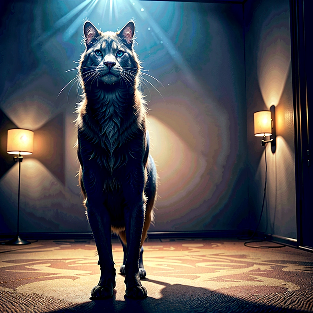 pets in heaven, deep color, realistic, wide screen, intricate detail, splash screen, complementary colors, realistic concept art, Unreal Engine 5 volumetric lighting", dynamic lighting hyperdetailed