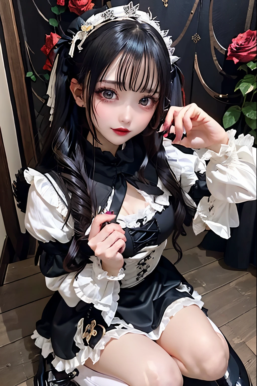 Hard Dark Gothic Makeup、Black dark eyeshadow、sad、Good skin radiance、Dark Gothicメイク、Dark smile、palace、The beauty of fragrance、24-years-old、Expression of intense sexual pleasure、Embarrassed look、Dark Gothic、Highest quality、Expression of sexual pleasure amid suffering、Drunk face、紫のMaid clothes、Mysterious、Noble、The face of someone holding it in the toilet、sexy、Loving smile、Twin tail hair、Right blue eye, Left eye is red、Super tempting pose、Platform Heel Shoes、Heavy makeup、Gothic Lolita clothes、Silver Hair、Long Hair Straight Hair、Cute Gothic Lolita Dress、Beautiful Face、elegant features、Attractive face、Stained glass is the background、Chest glistening with sweat、The room is dark、goth long dress、Bell Sleeves、Wizard Sleeve、Decadent look、Sexually excited expression、Glossy thighs wet with water、Thighs that are wet and shiny with oil、Background of a room full of roses、sad expression、Rose Maiden、The embroidery is pink、The dress has pink embroidery.、Thigh-high socks、Knee-high socks、Gentle expression、Dark black eyeshadow、Stained glass and rose background、thighs are a little thin、Female Duo、Female couple、dark church background、Stained glass、Black metal world、Dark Castle、Dark Room、Slender body、gothic long dress、Victorian dress、Small breasts、Hold the wine in your right hand、Hold the lantern in your left hand、pantyhose、Sit on the bed、The bed is covered with roses、Lying in bed、Her thighs are shining with sweat、My body is wet and shiny、Lots of glitter on the thighs、sweating、My thighs are sticky from sweating、Sweat glistening on my thighs, The whole body is sweaty and shiny、I sweated a lot.、My thighs are sweaty、My thighs are wet、My thighs are shining with sweat、A lot of sweat glistening all over the body、Slender body、