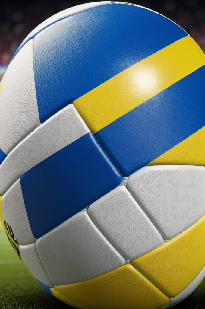 futuristic image, Football Championship, a soccer ball that has America painted on it and that shows the Colombian flag as champions, with the text Colombia Champion 2024