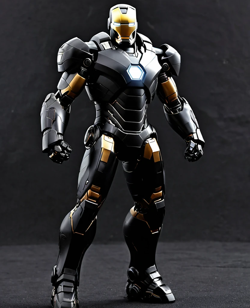 War machine, black body colour, full body, heroic, black war machine ironman,