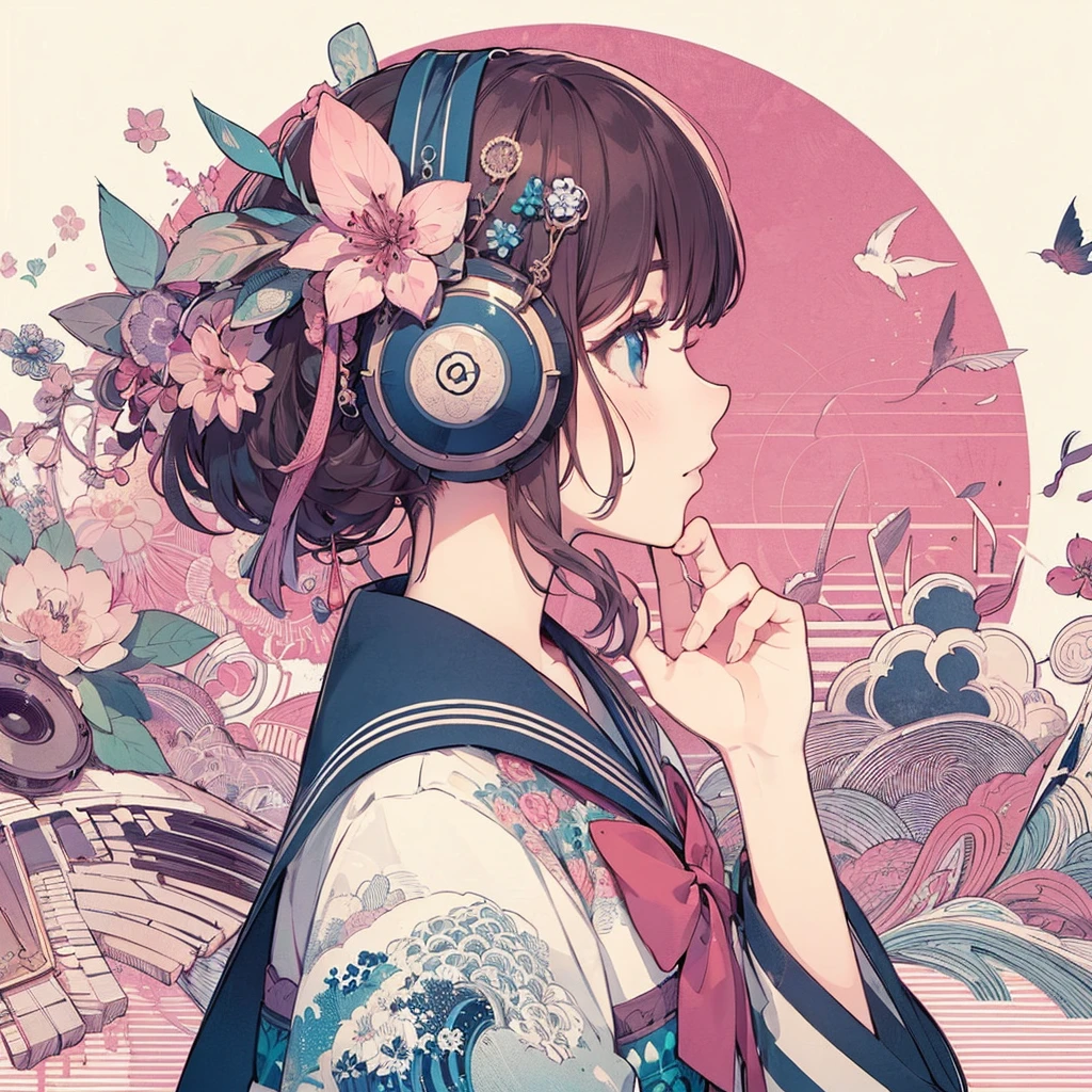 Wallpaper, ultra-detailed, (((highly detailed eyes and face))), profile, masterpiece, top quality, realistic portrait, (ZenTangle, Mandala, Tangle, EnTangle), intricate clothes, highly detailed, dynamic angles, most beautiful form of chaos, elegant, Asian taste