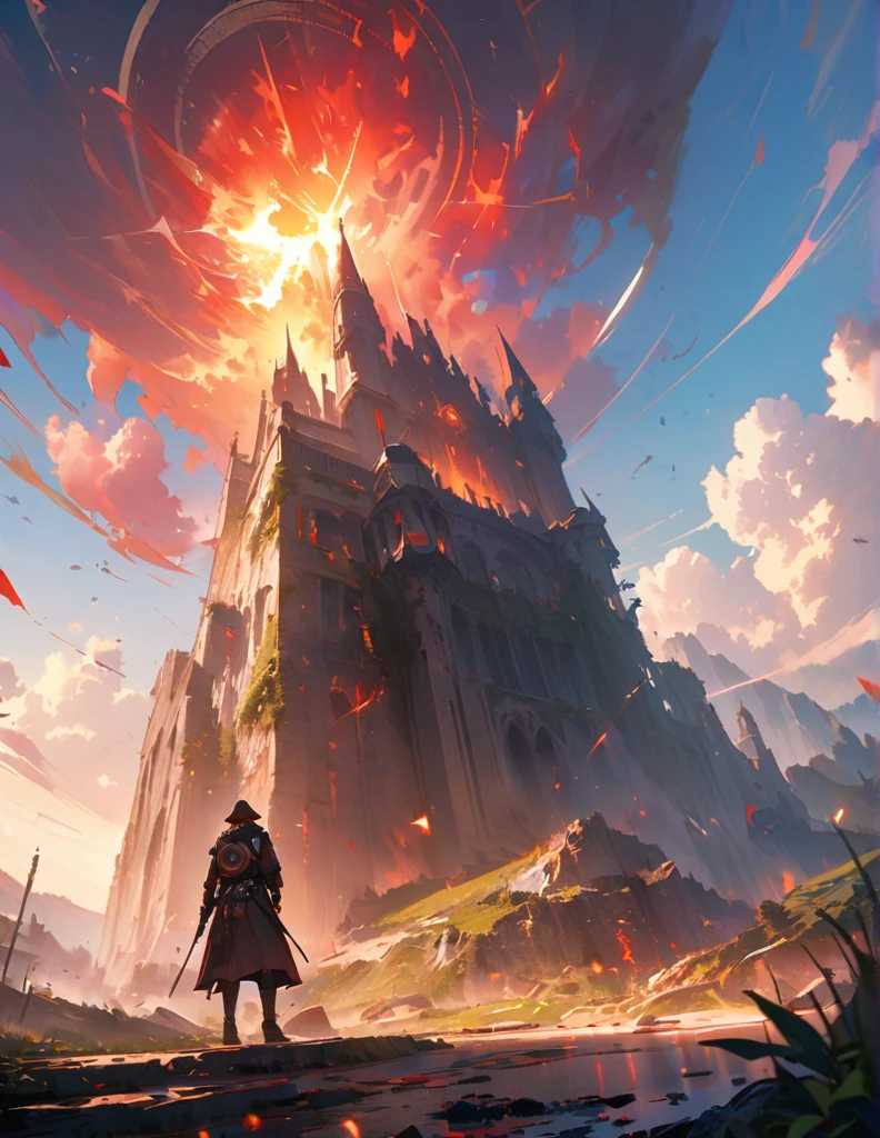 quality(8k wallpaper of extremely detailed CG unit, masterpiece, hight resolution, top-quality, top-quality ,hyper realisitic, digitial painting,increase the resolution,RAW photos,best qualtiy,highly detailed,the wallpaper),BREAK,8K, white angels with nimbs is glowing , ancient castle, peoples prying, mage casting spell circles glowing red color,