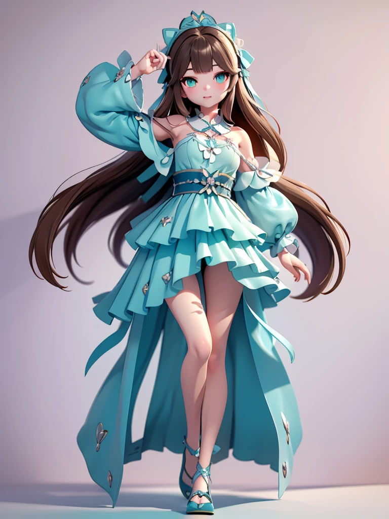 Seizo Watase style, Simple Line Initialism，Abstract art, 3d character, colorful hearts ,(((The most beautiful girl of all time))),  (full body 1.2), only girl, long hair, diamond background, 18 year old, eyes perfect, full body, (((8k))),, (((3d))), Delicate and clear eyes,clay polyme mode, brown hair