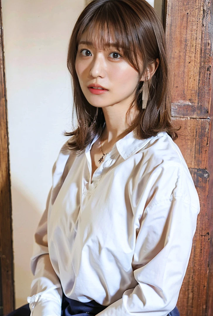 ((Eyes light up、服の上からでもわかるBig Breasts、Blushing、Both hands are in front of the belly button、A photo of panties visible through a short polo shirt、Roll up your shirt with your hands、She is wearing a white polo shirt and luxurious white panties.、:1.4))、In the living room、Length Cream Hair Color、Her huge breasts are obvious even through her clothes...、Small earrings、Light brown hair color、:1.4))、Shiny Hair、Light beige hair color、Background Blur、Light brown hair、{{Cowgirl Shot}}、((Close-up shot from the waist up、Big Breasts:1.4))、Big Breasts、にっこりsmile、服からでも分かるBig Breasts、Cowboy Shot、素敵なsmile、((Revealing clothing))、Full body photo、ring、Tuck your hair behind one ear、Silver Necklace、smile、Caustics、Highly detailed photos、Big Breasts、Super no makeup、(8K、RAW Photos、Highest quality、masterpiece:1.2)、(Realistic、Realistic)、1 Girl、((Big Breastsショートヘア、Looking into the camera:1.4))、Hair blowing in the wind